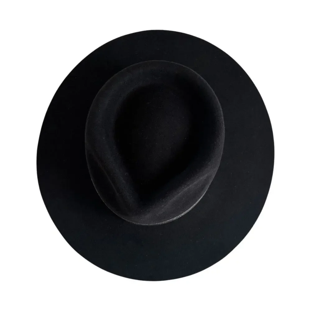 Lack of Color The Phoenix Black Australian Wool Boater Hat Size Small 55CM NWT